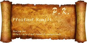 Pfeifauf Kamill névjegykártya
